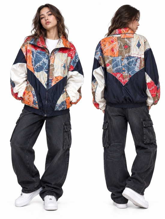 East West Jackets & Blazers - Vintage East West 80s 90s Colorblock Geometric LG Windbreaker Streetwear Jacket